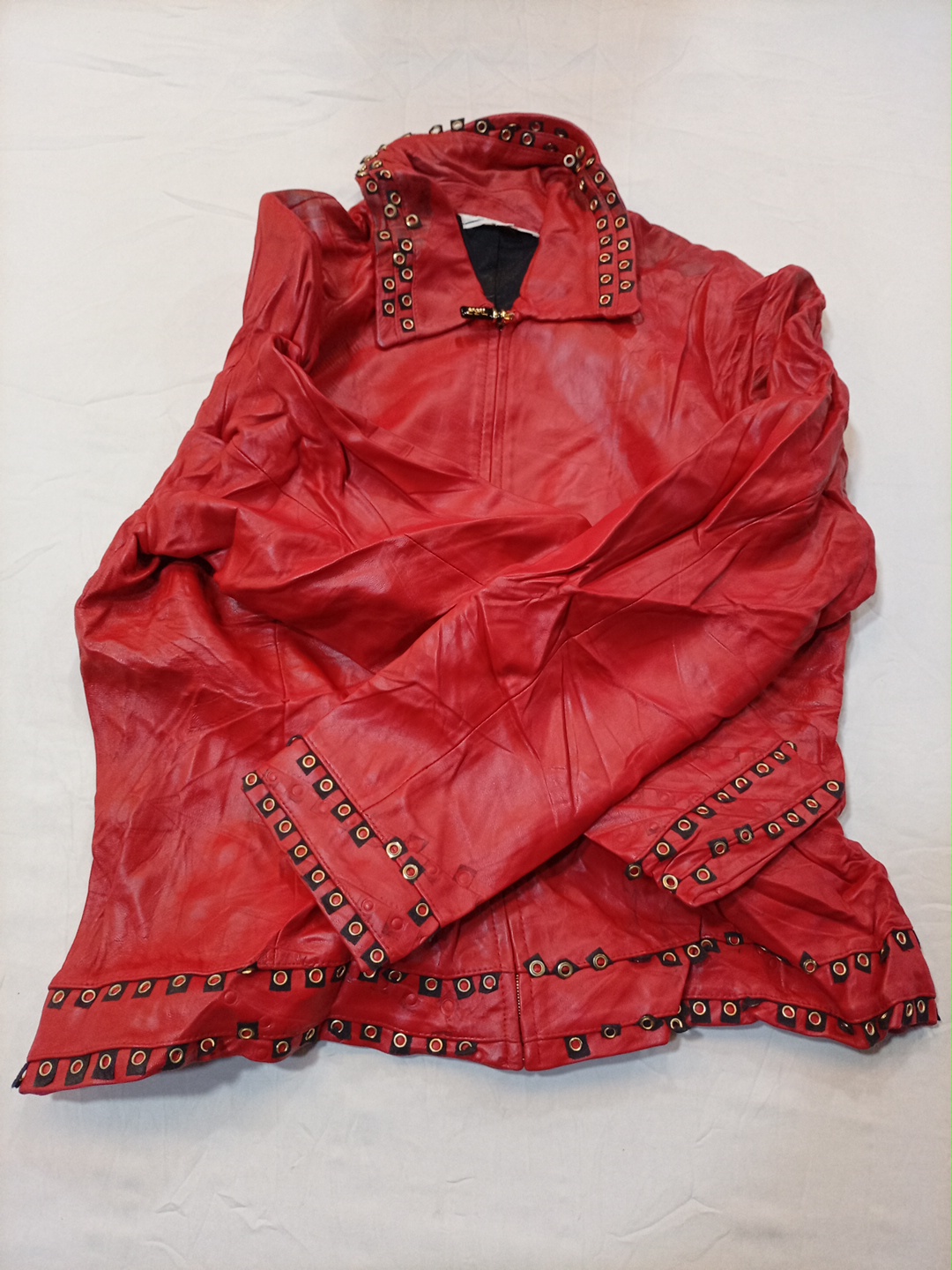 Veste en cuir rouge St. John Sport