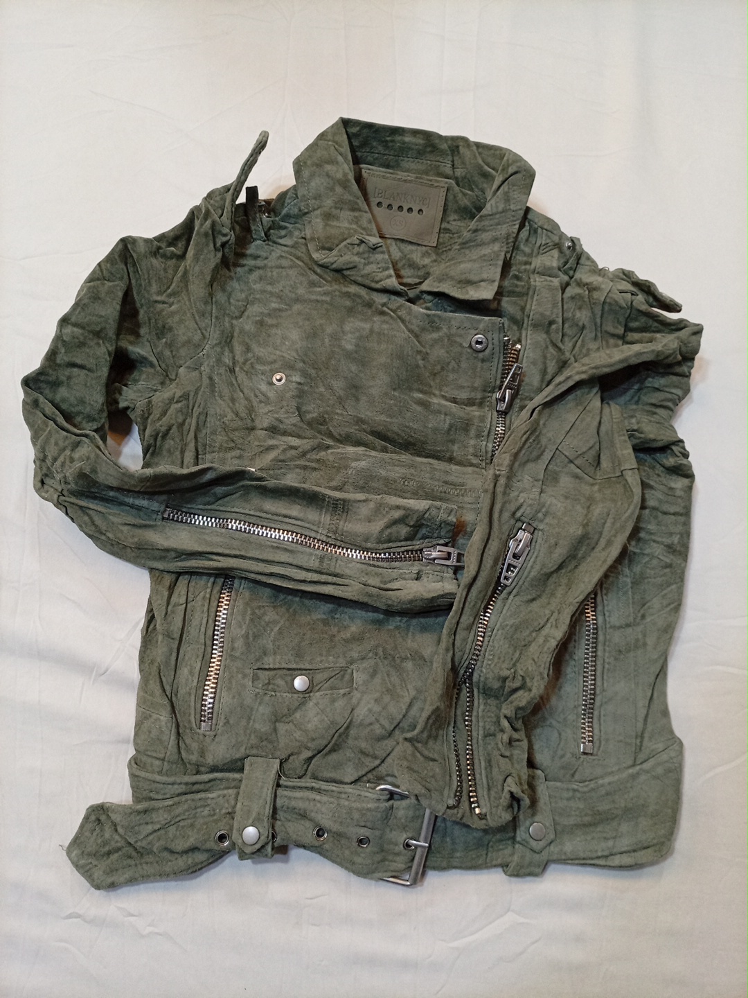 Jacket en Suède Verte BLANKNYC