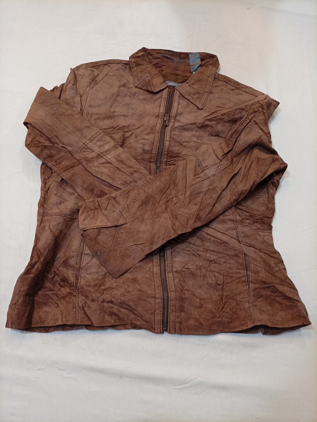 Veste en cuir marron