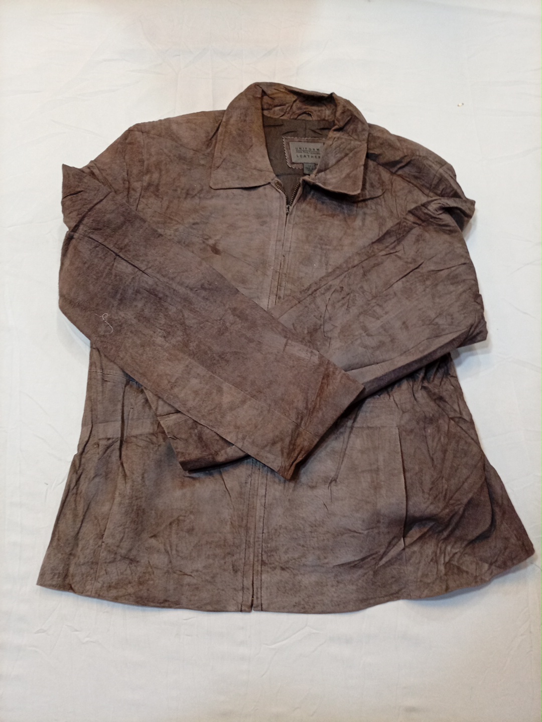 Veste en cuir marron