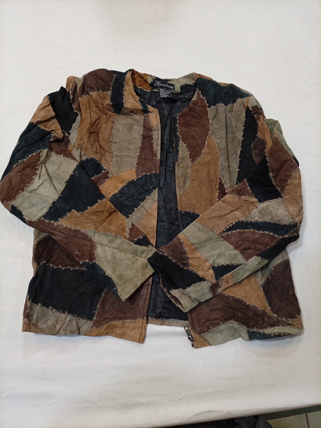 Veste en cuir patchwork Karen Arnold