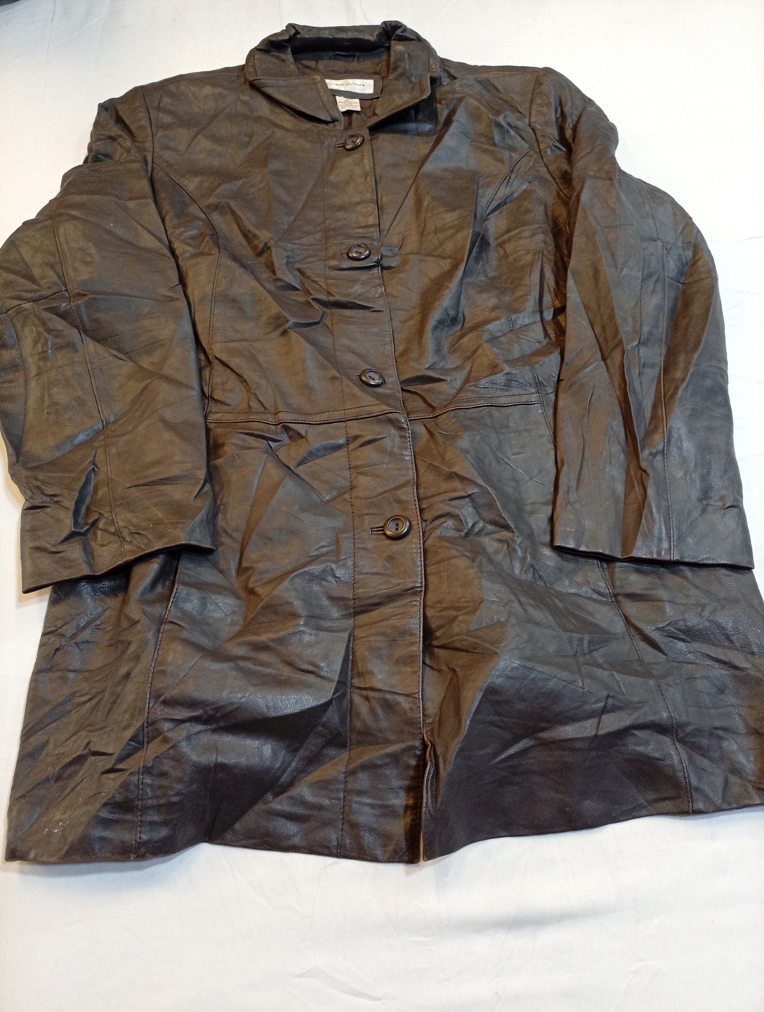 Veste en cuir marron