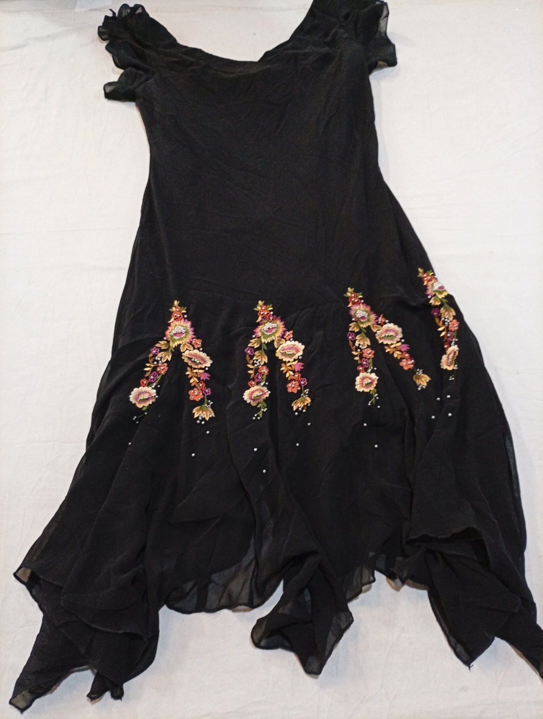 Black Floral Embroidered Dress