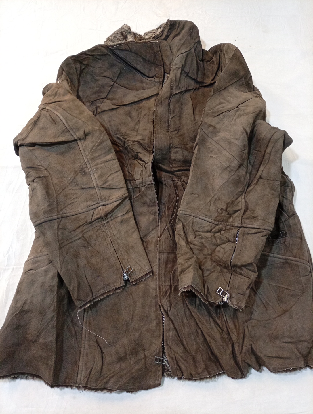 Veste en cuir marron