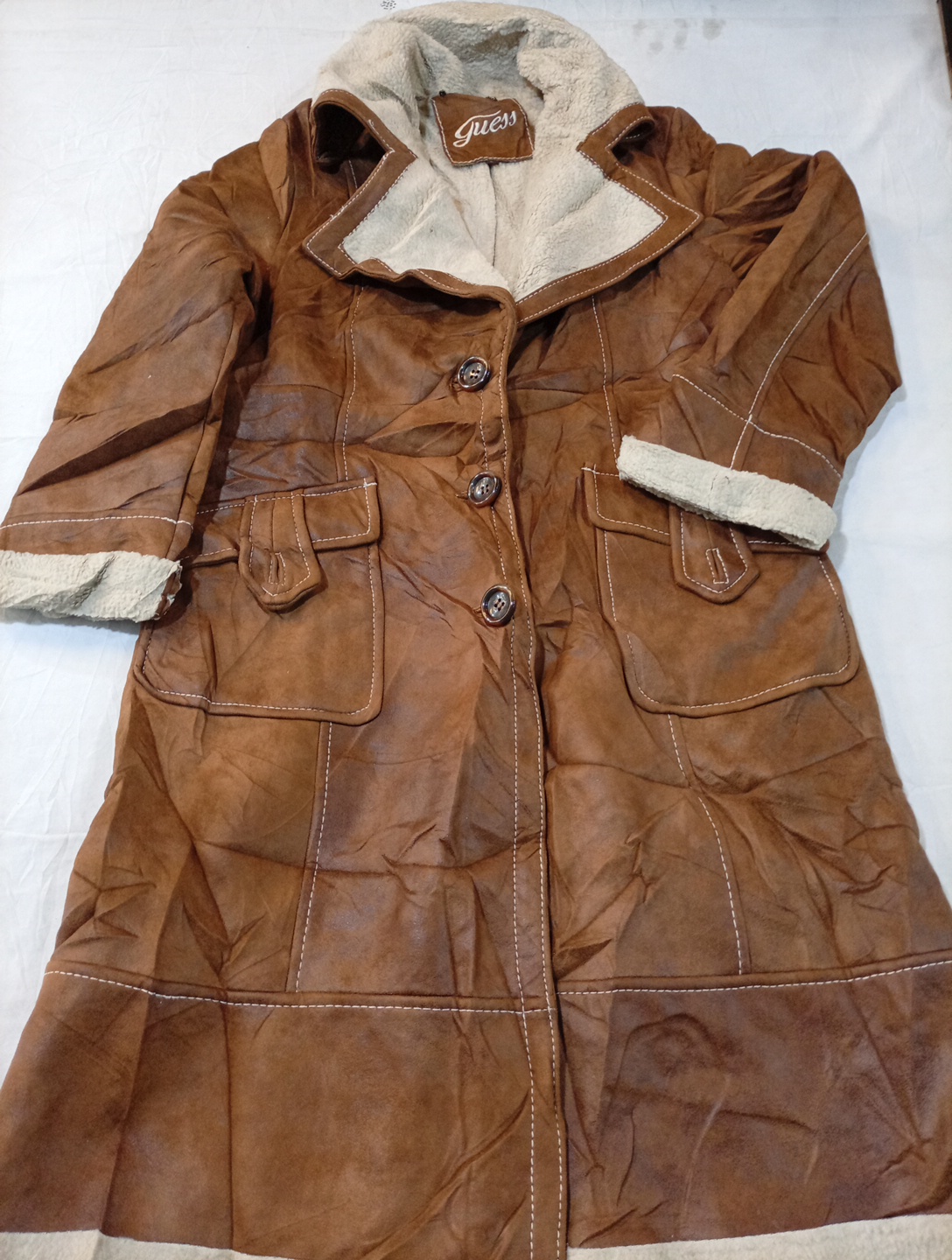 Manteau en cuir marron