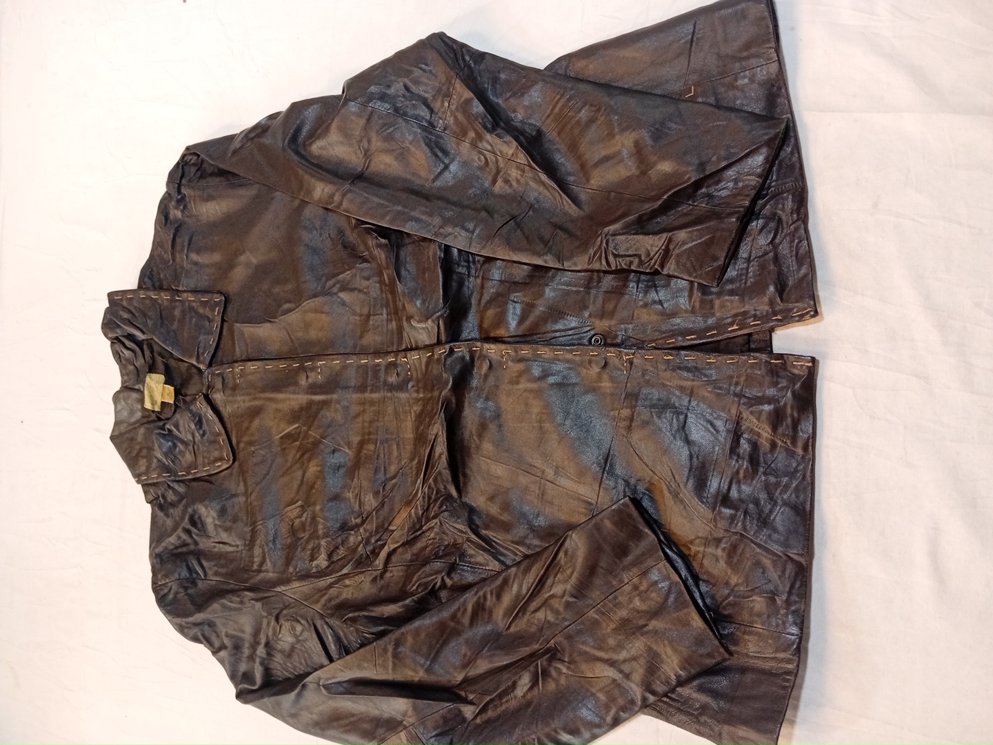 Veste en cuir marron