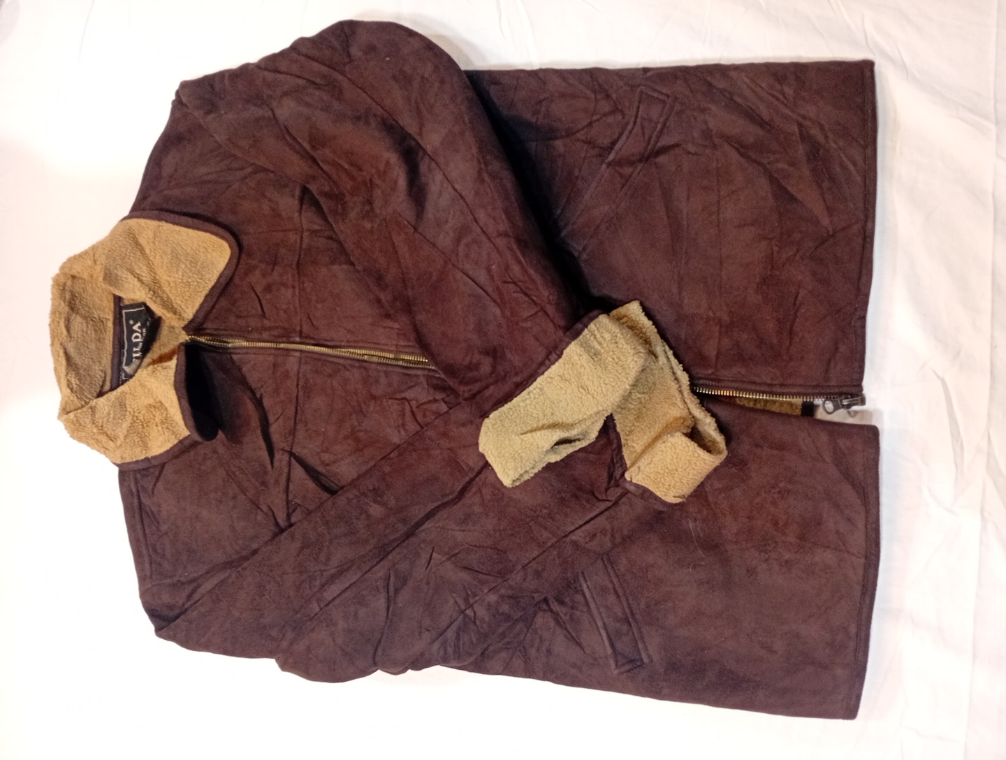 Fuda New York Leather Jacket with Shearling Collar