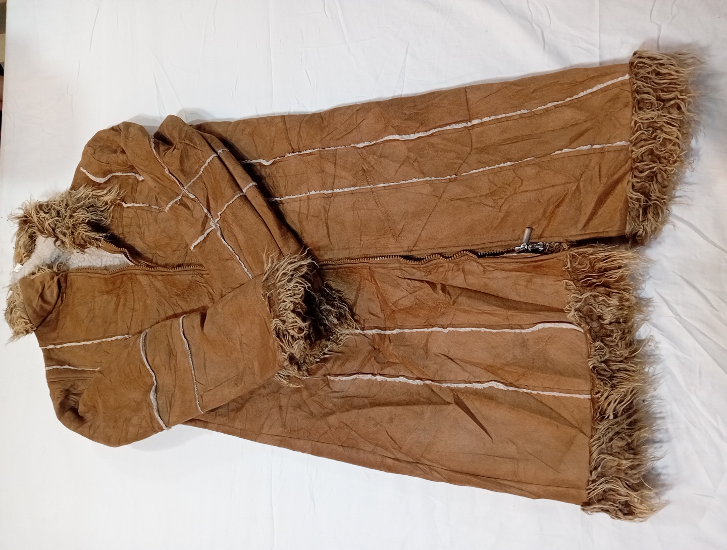 Rosy Loves Fur Trim Suede Coat