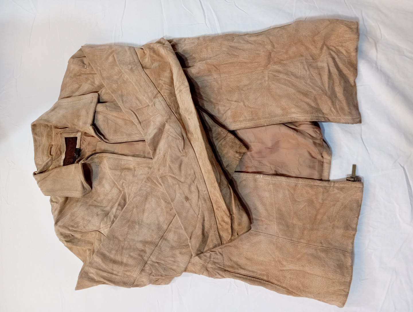 Veste en cuir Tan Siena