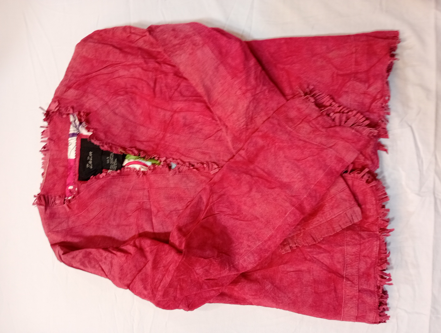 Veste à franges rose ZaZee