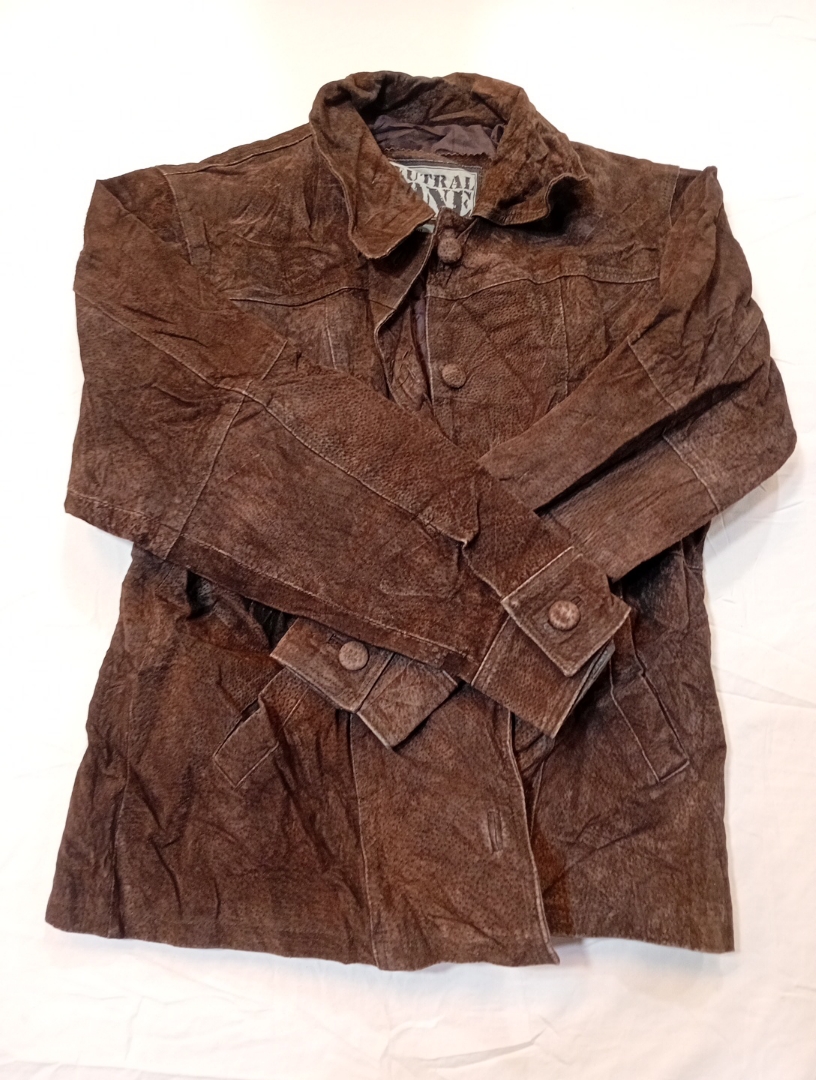 Veste en cuir marron