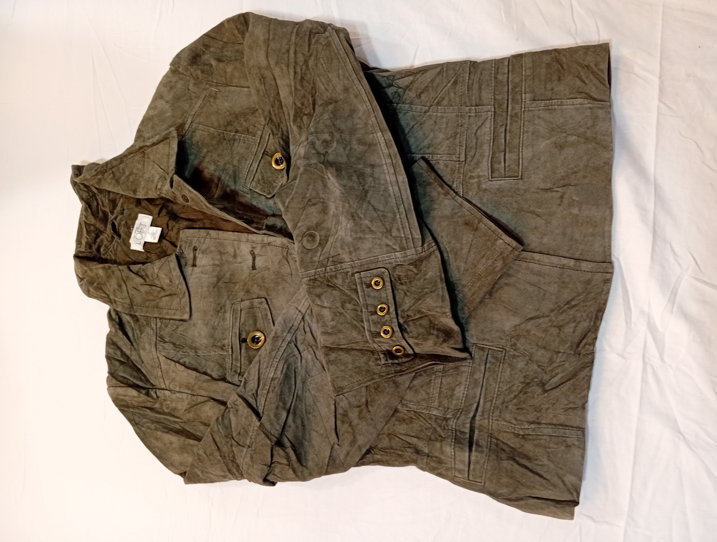 Veste en cuir marron