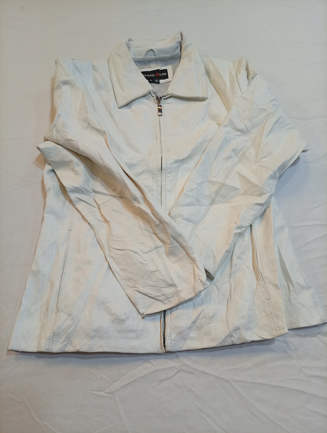 Giuliano Gilini Weiße Lederjacke