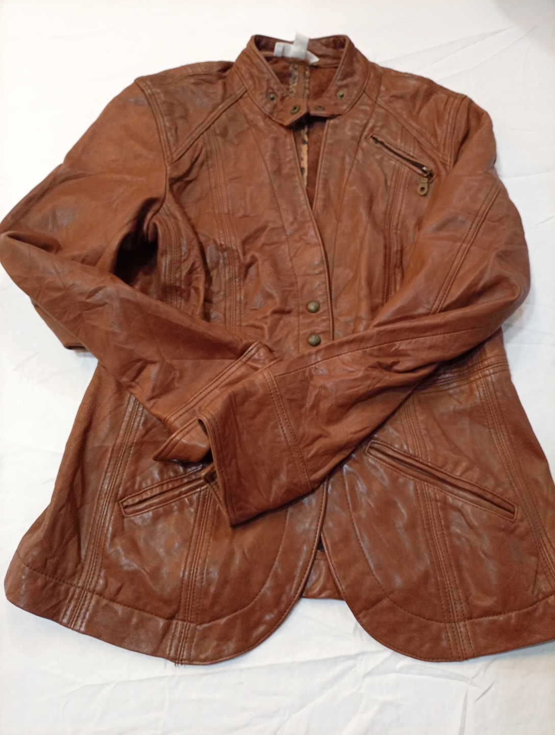 Giacca di pelle marrone