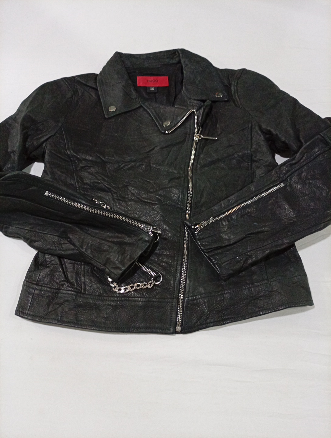 Veste en cuir noir
