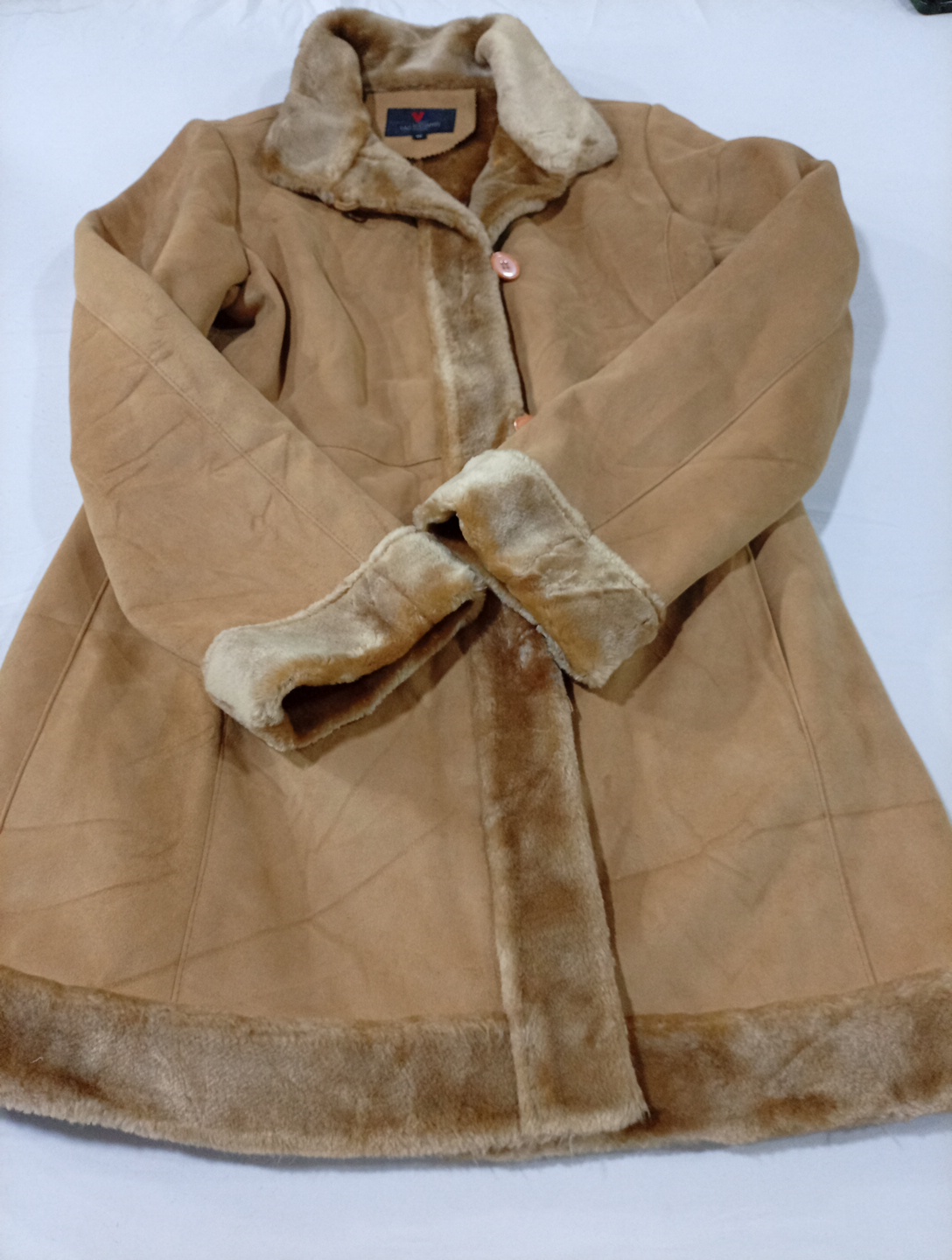 Valentino Tan Faux Fur Coat