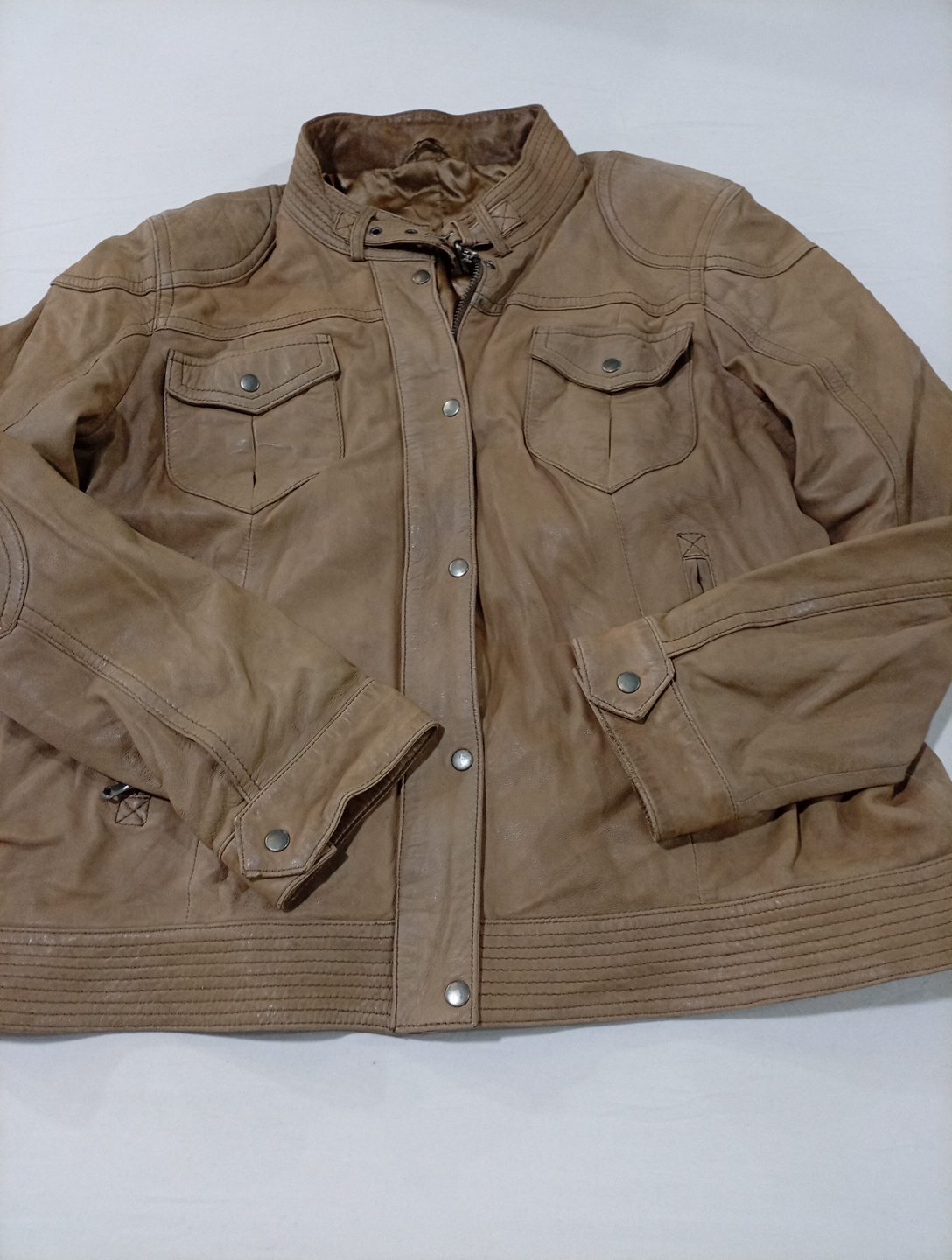 Giacca in pelle marrone