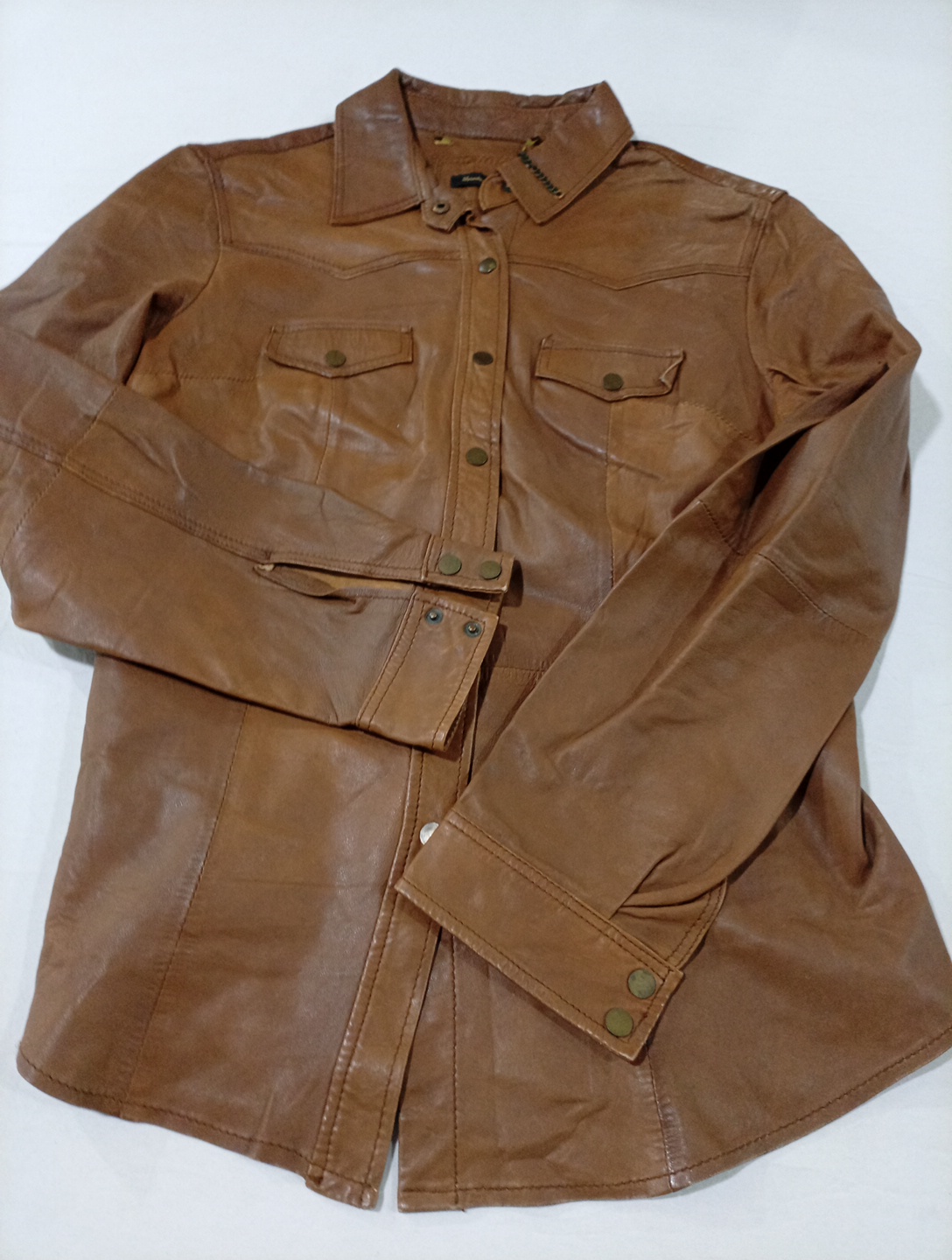 Giacca in pelle marrone