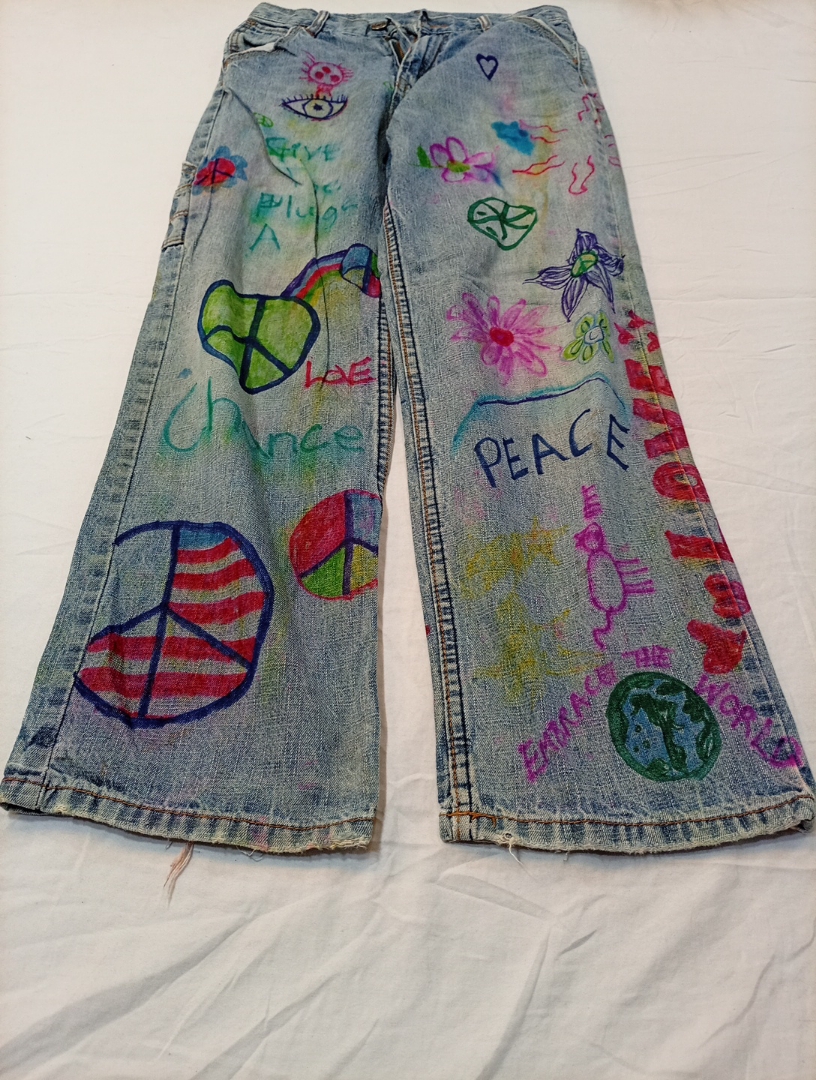 Jeans peints à la main