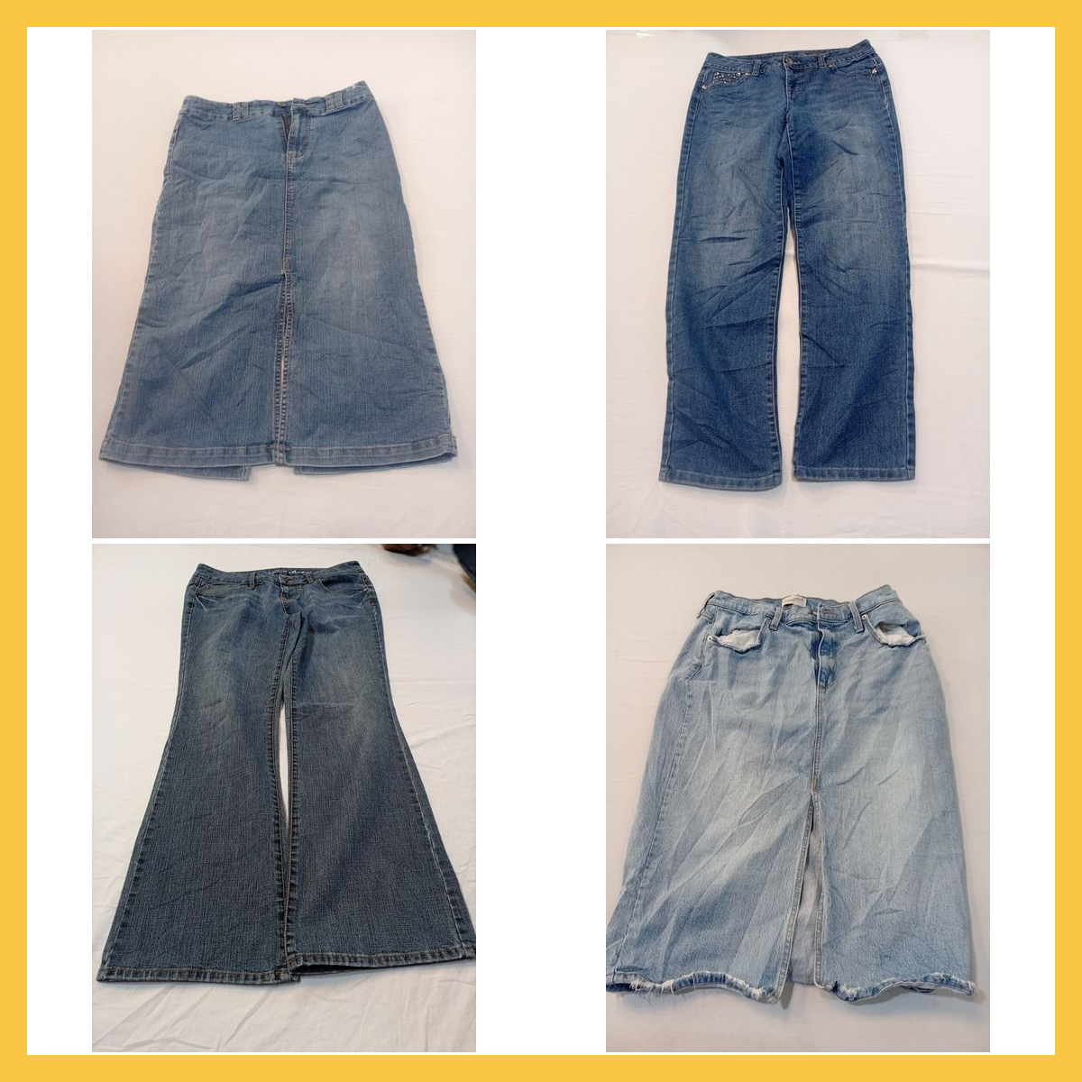 Pacchetto Denim Delight: 10 pezzi di gonna e jeans..