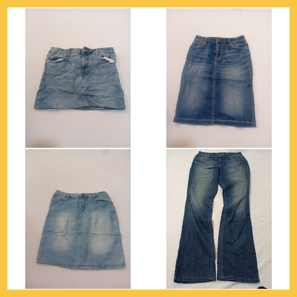 Pacchetto Denim Delight: 10 pezzi misti di gonne e..