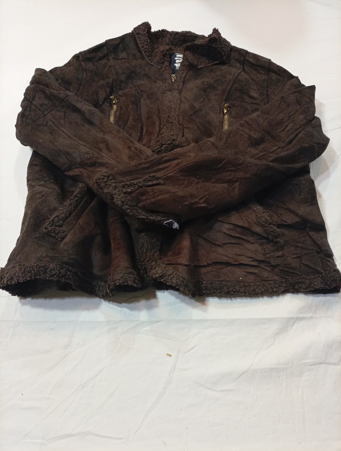 Veste en peluche marron