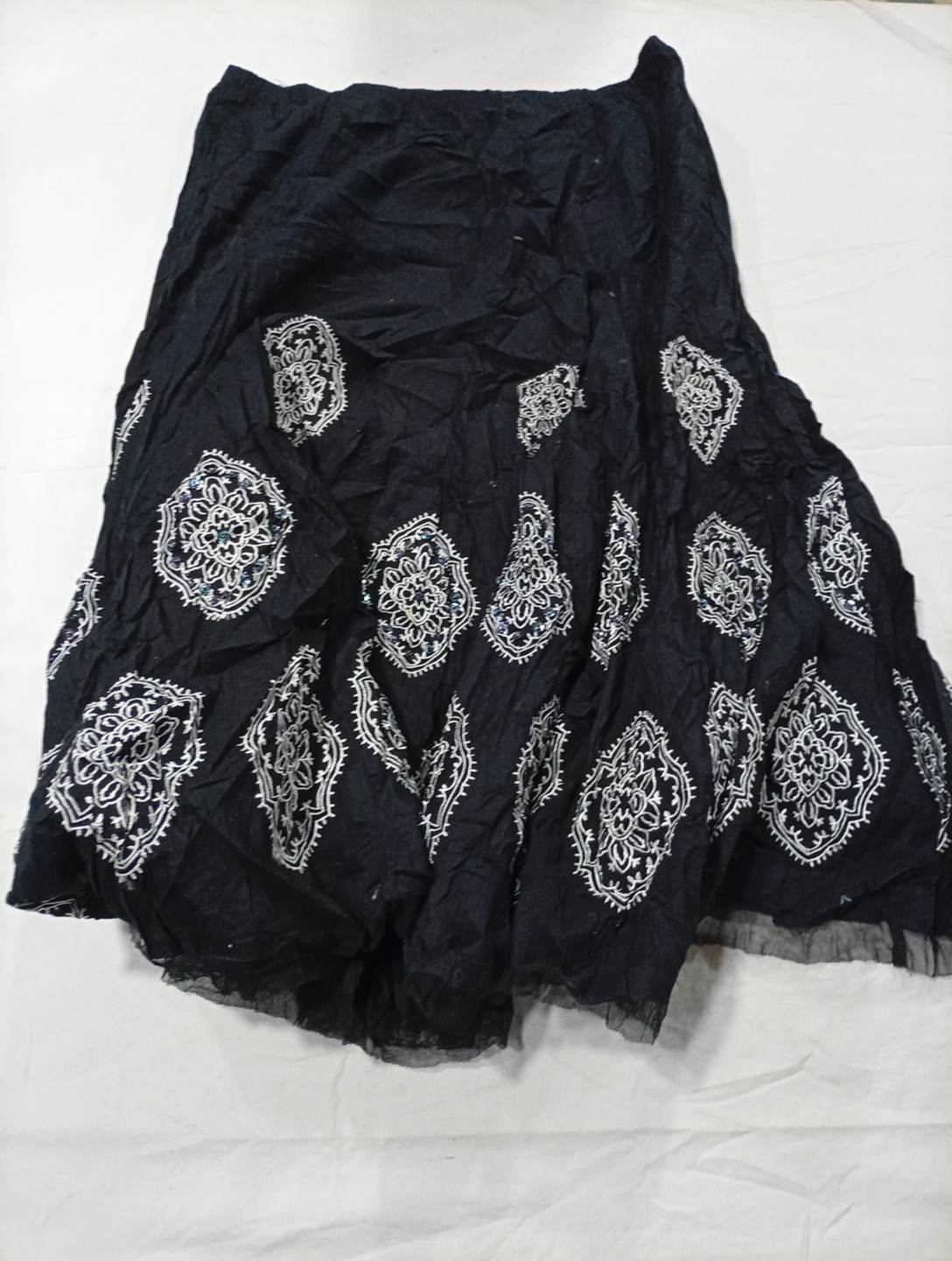 Black Embroidered Skirt