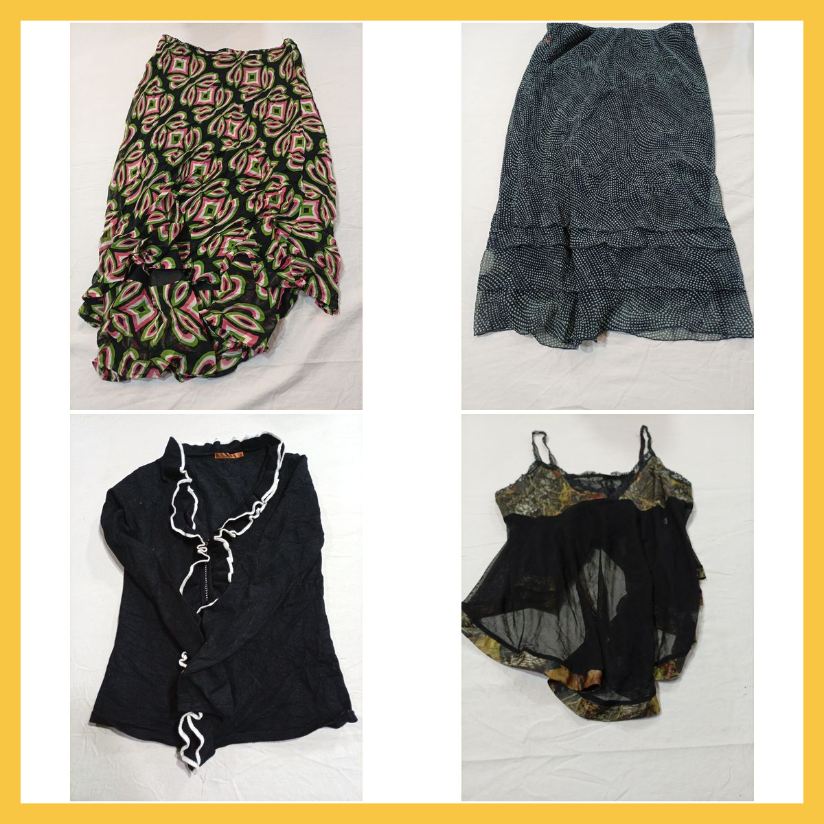 Vintage Chic Bundle: 7 Pc Mix of Midi Skirts, Blou..