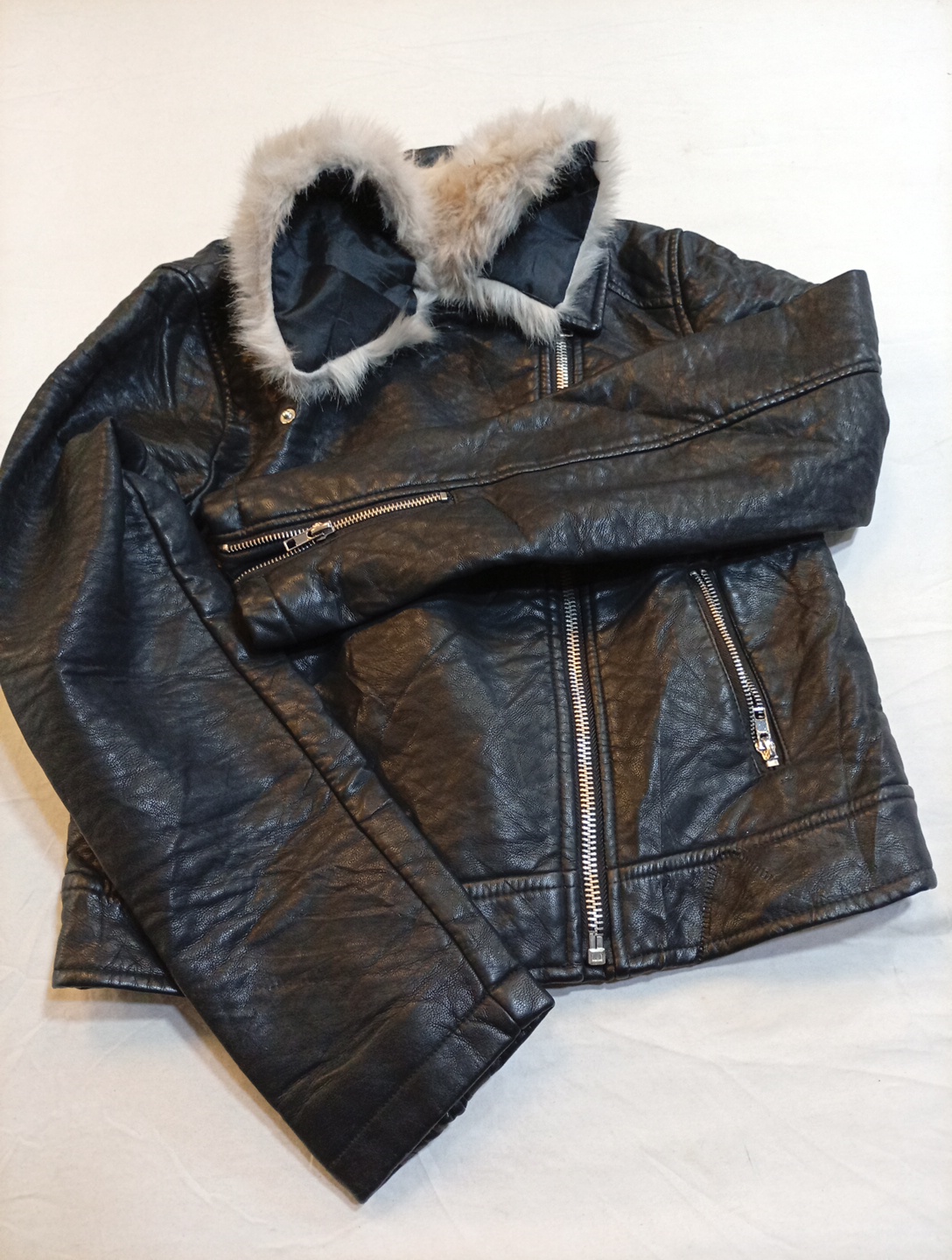 Faux Fur Leather Jacket