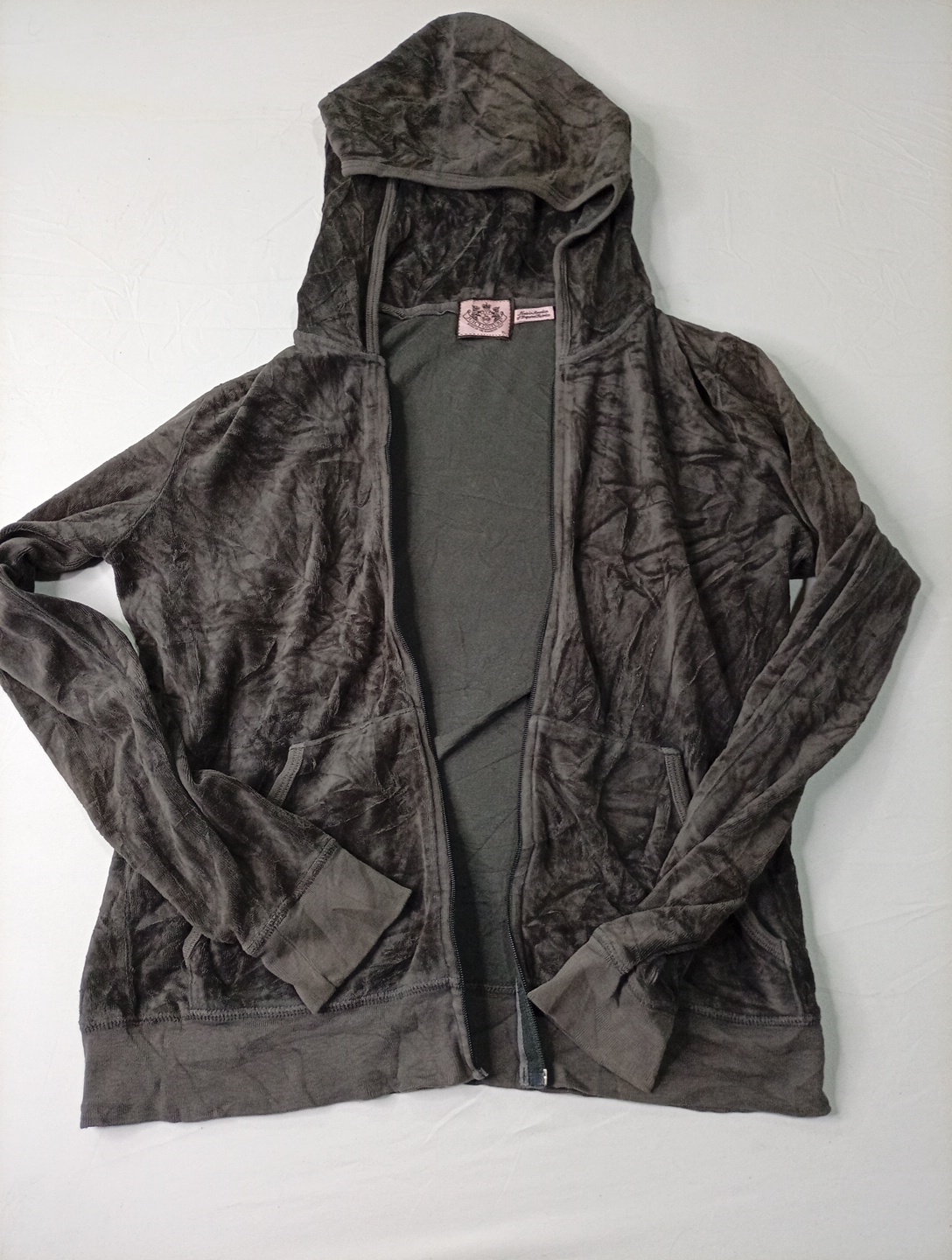 Moletom de Veludo Cinza Juicy Couture