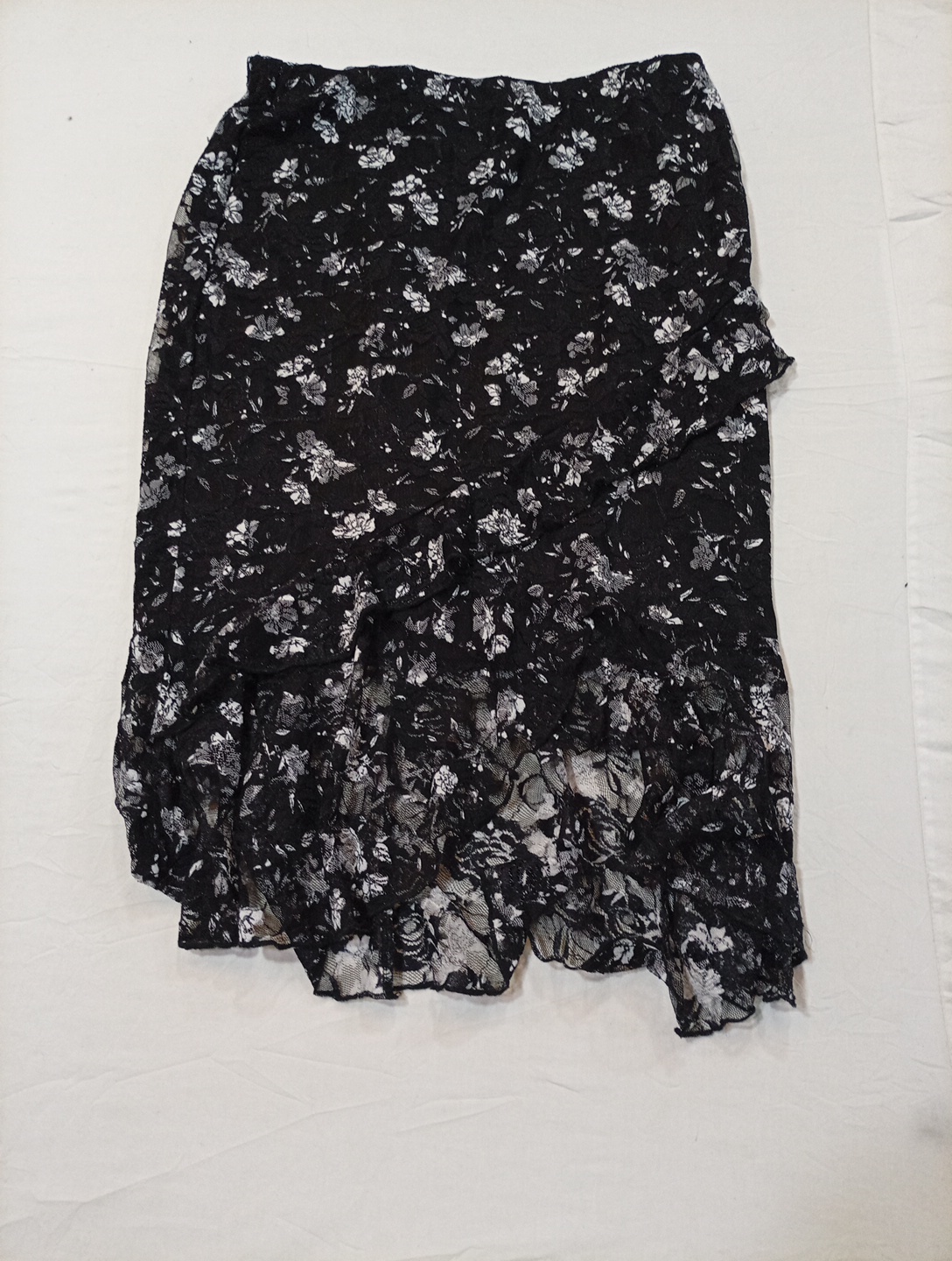 Emer Black Floral Skirt