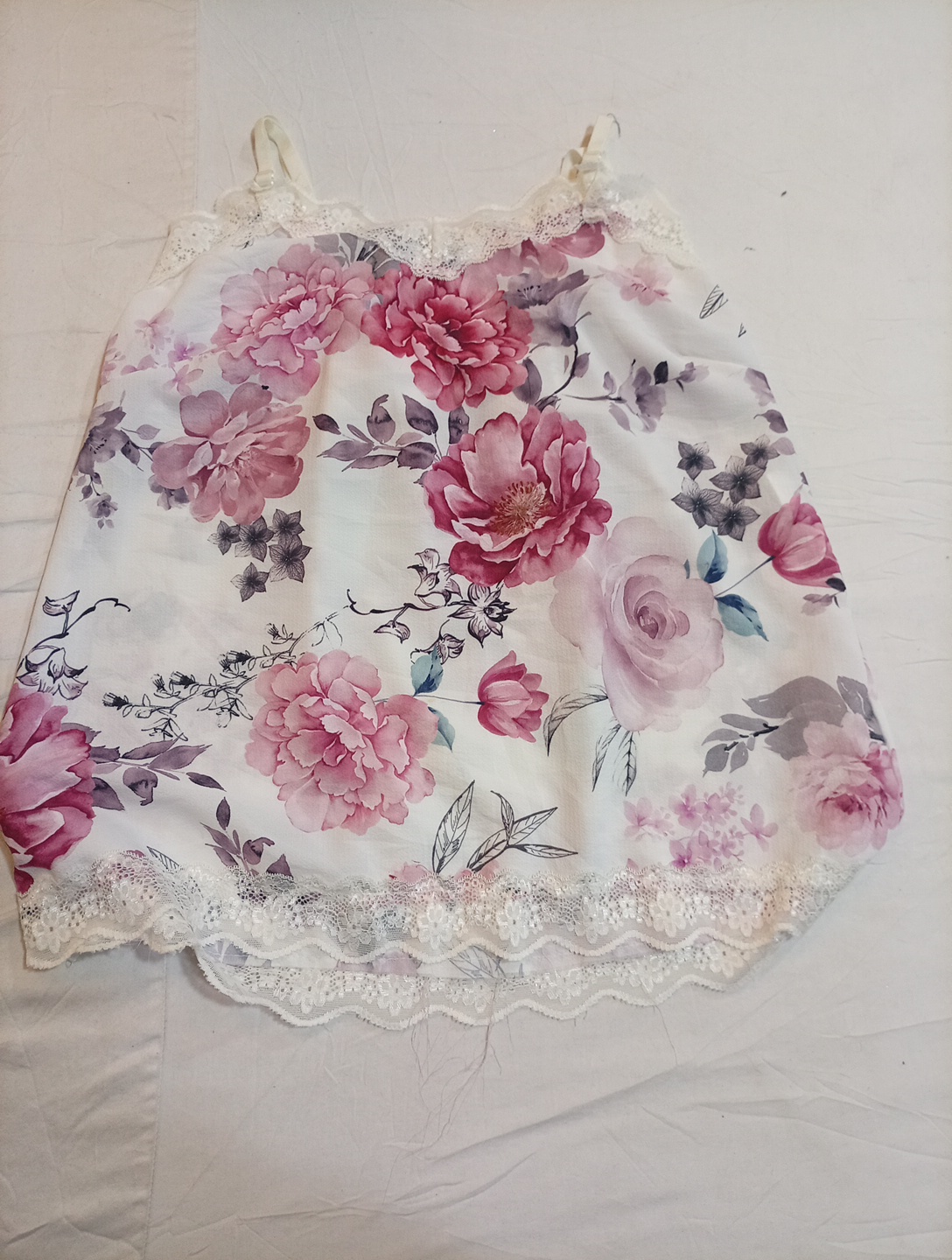 Floral Lace Trim Top