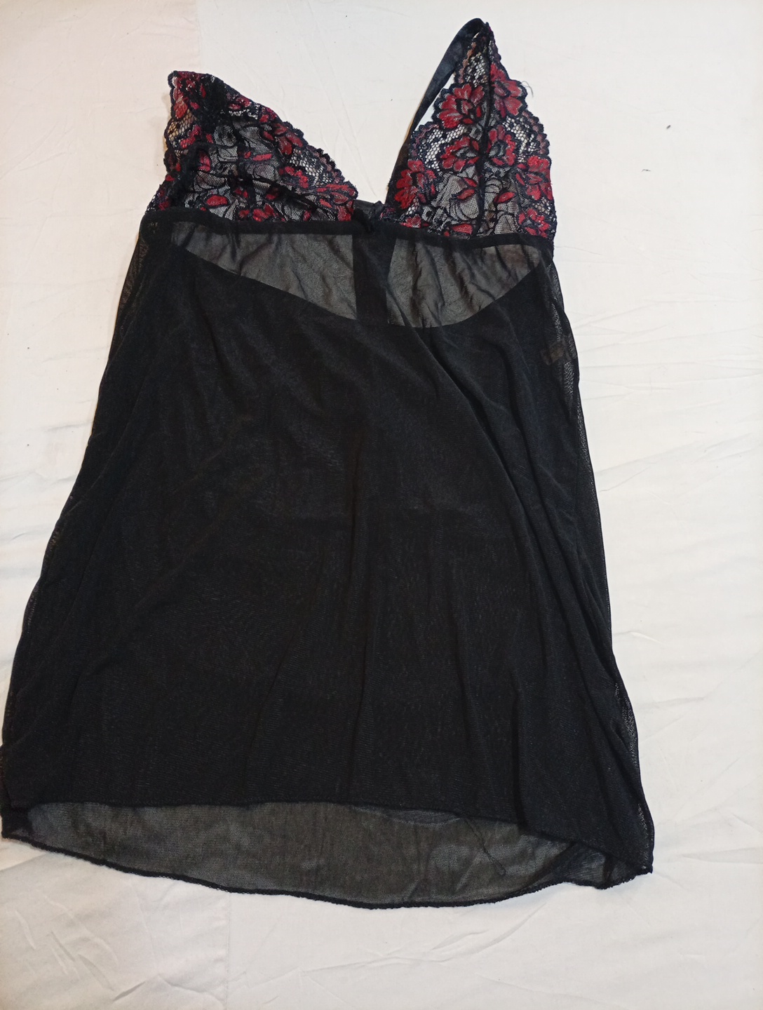 Black Chemise with Red Lace