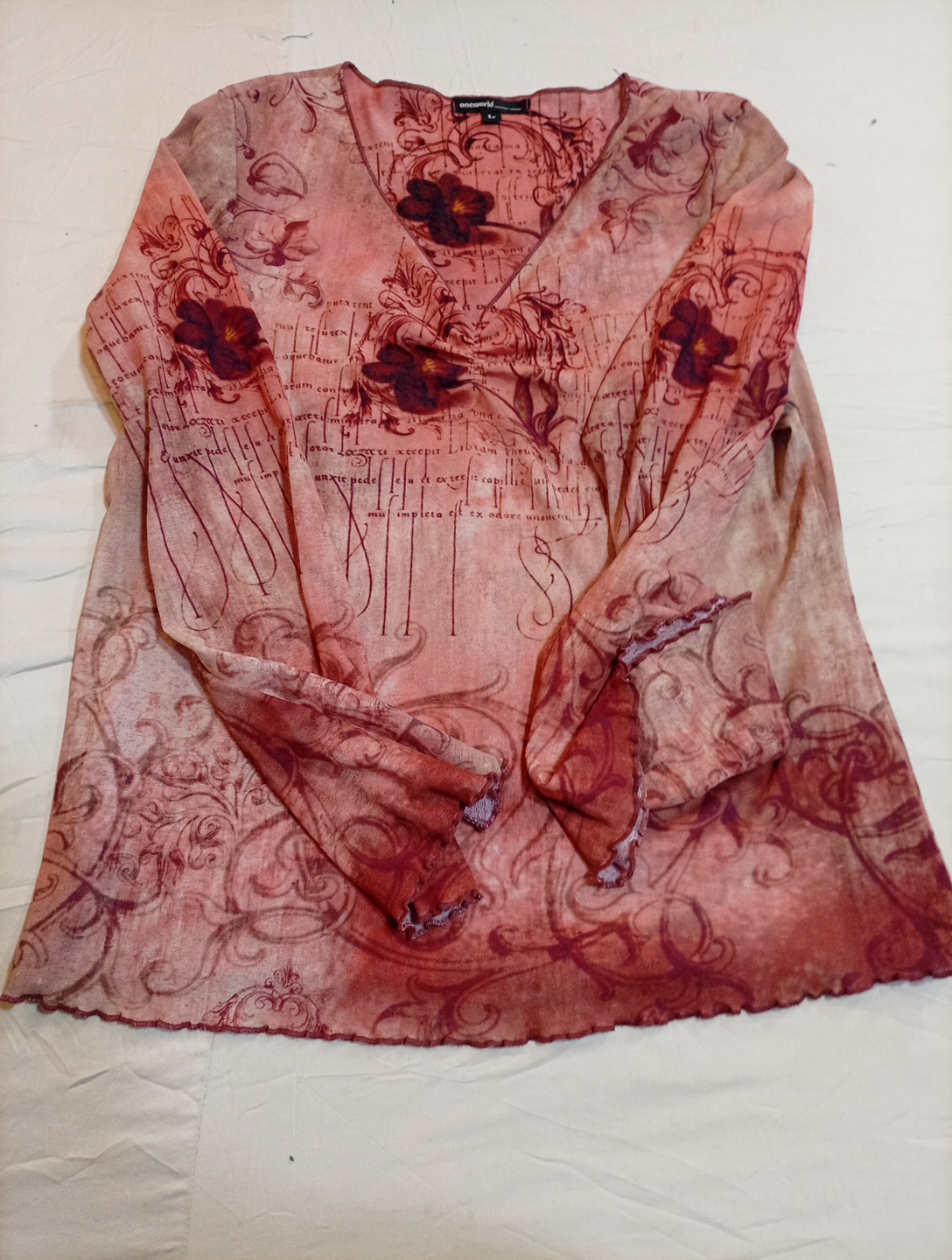 Long Sleeve Shirt with Floral Pattern