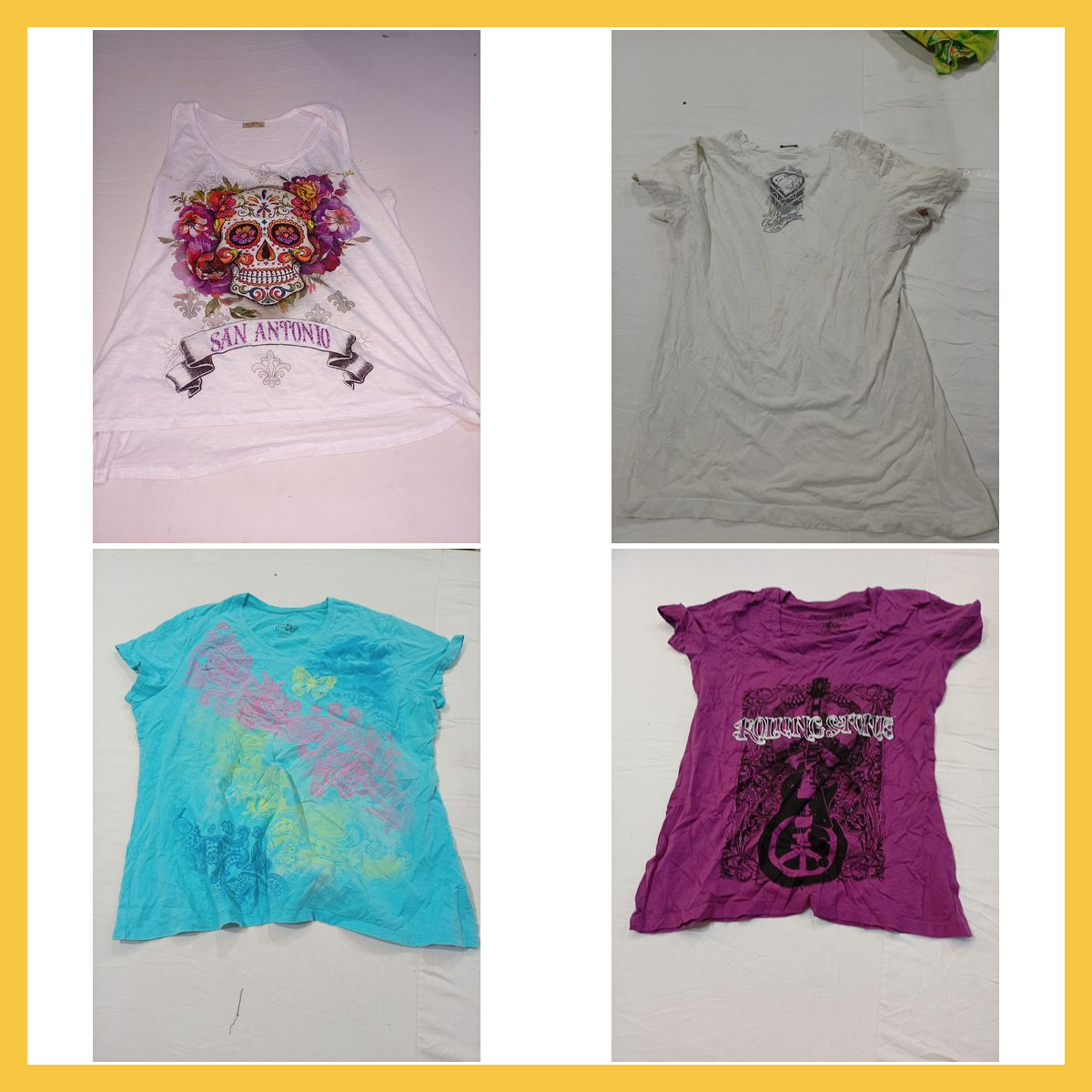 Grafik-T-Shirt- & Top-Paket: Sweet Gisele, Rolling..