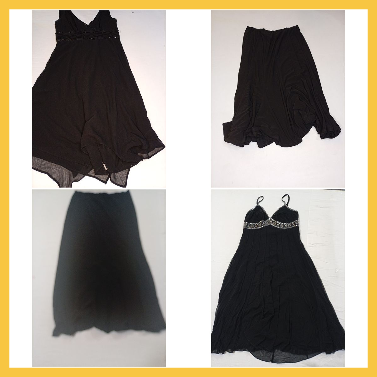 Bundle di vestito e gonna neri delicatamente usati..