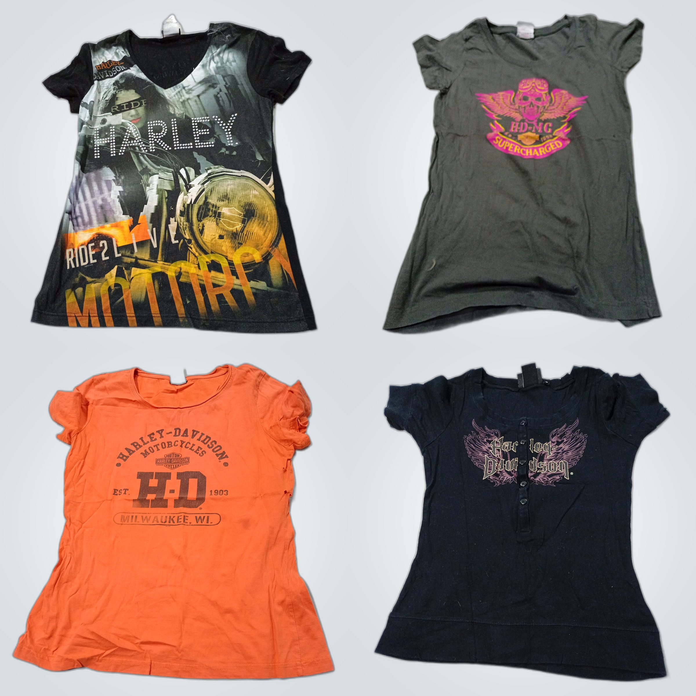 ハーレーダビッドソン Tシャツバンドル - 10パック モーターサイクルティー