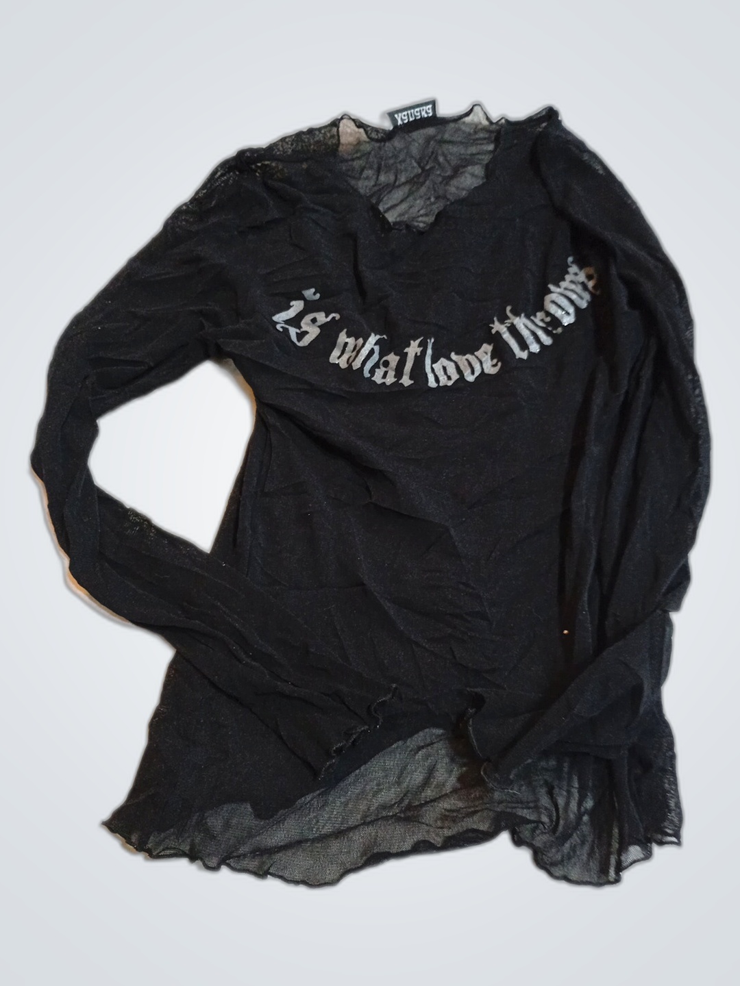 Camisola de manga longa preta com estampa 'é o que..