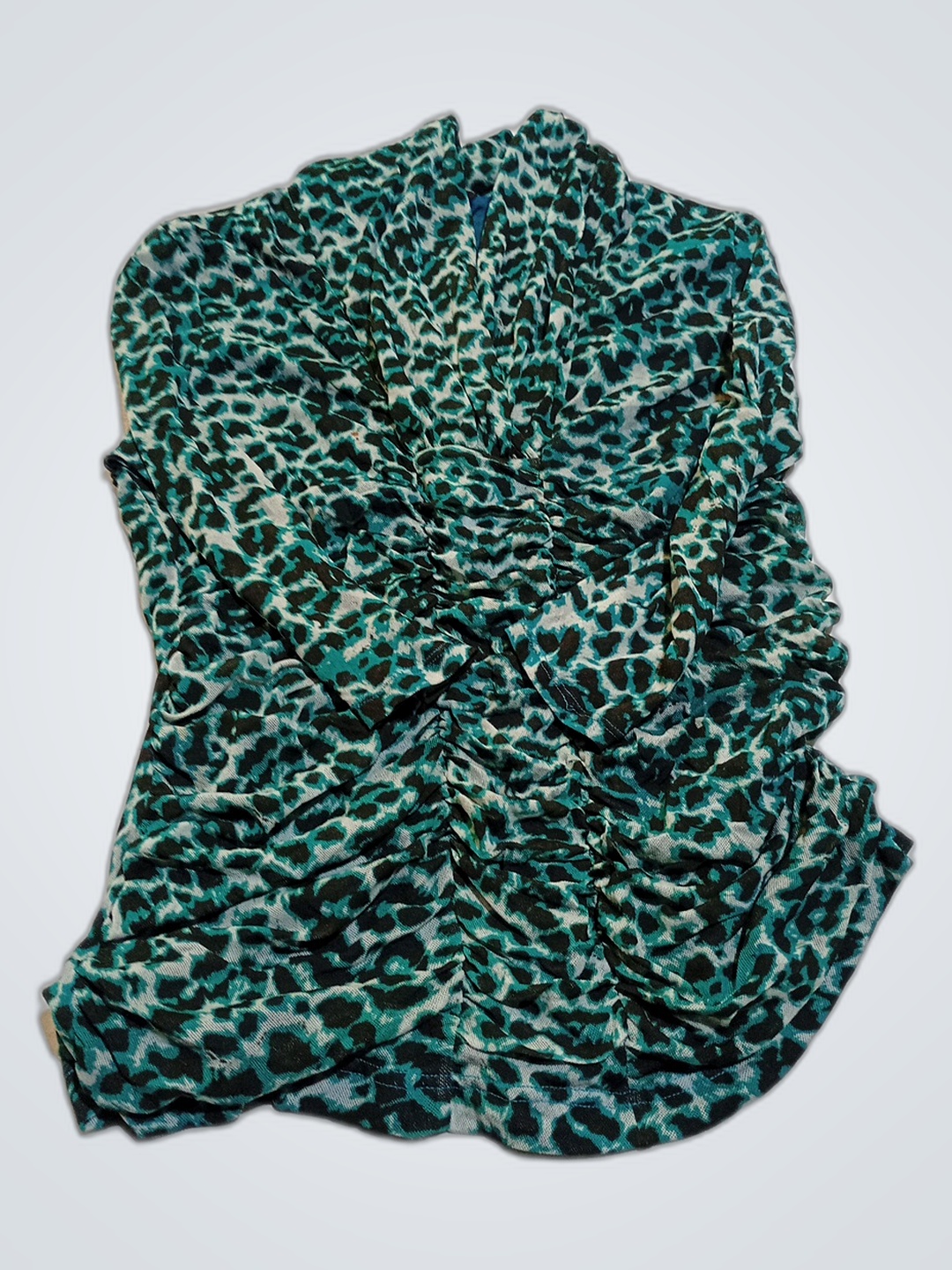 Green Leopard Print Blouse