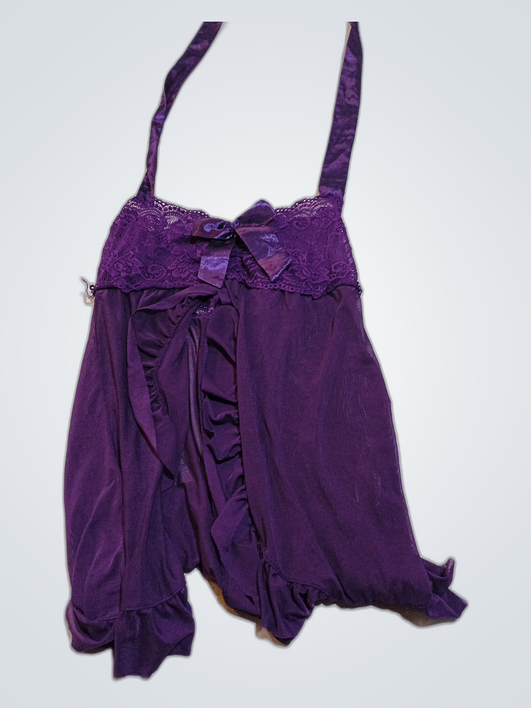 Chemise com Renda Roxa