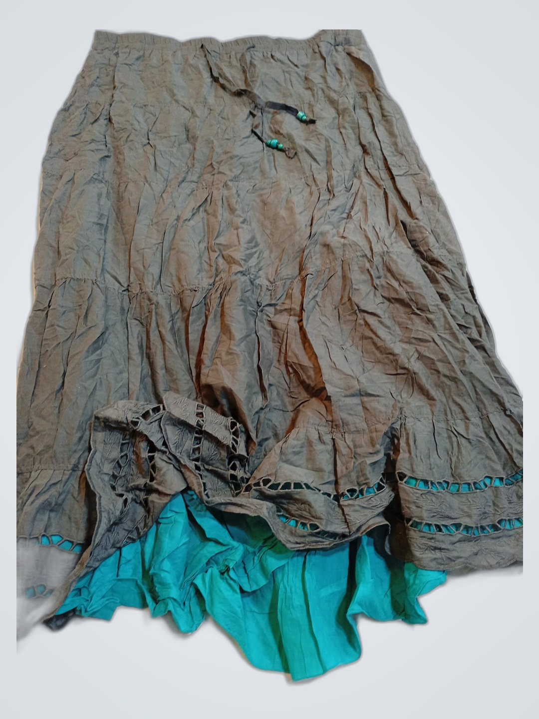 Old Navy Gray and Teal Skirt