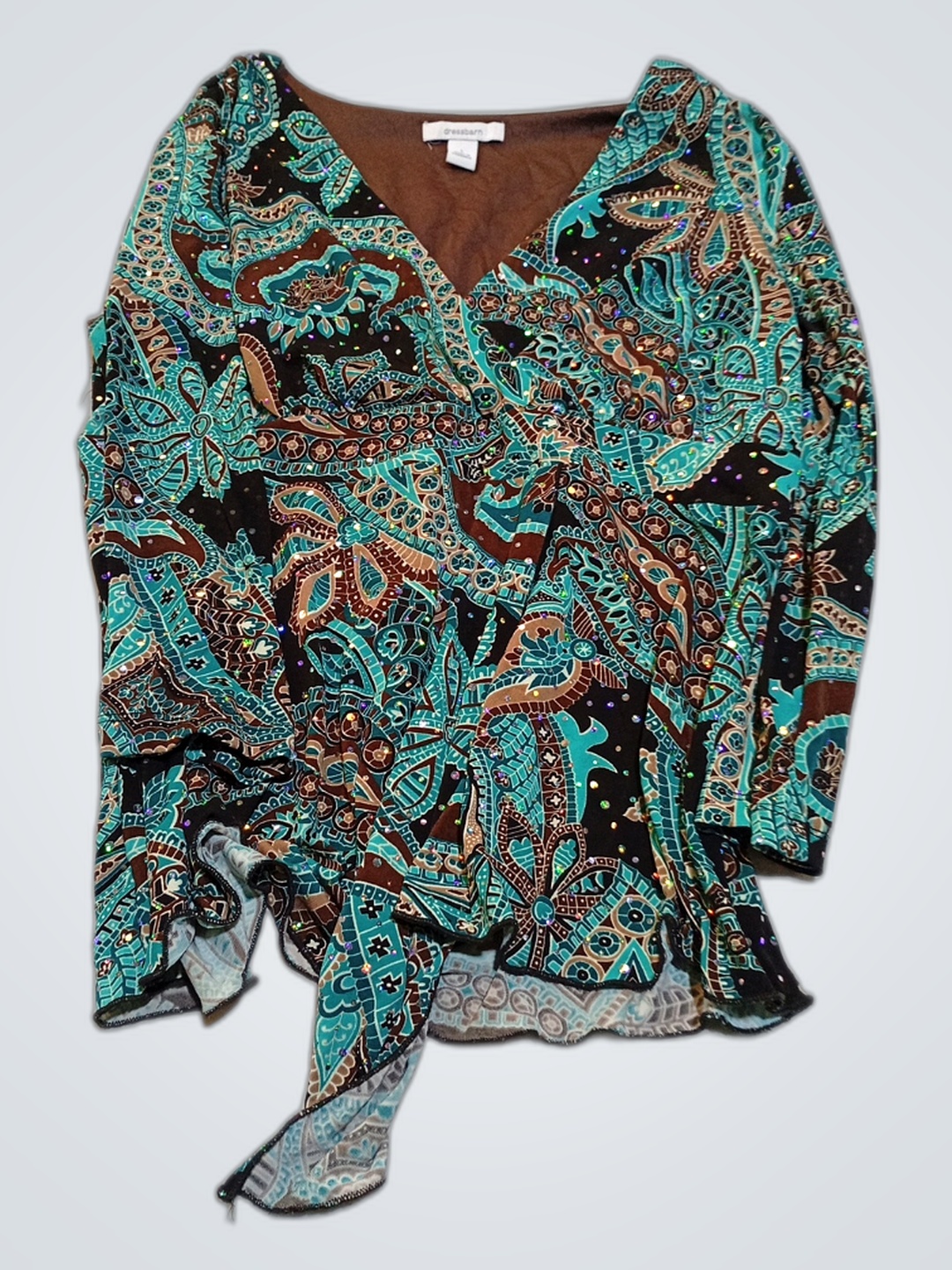 Long Sleeve Paisley Blouse