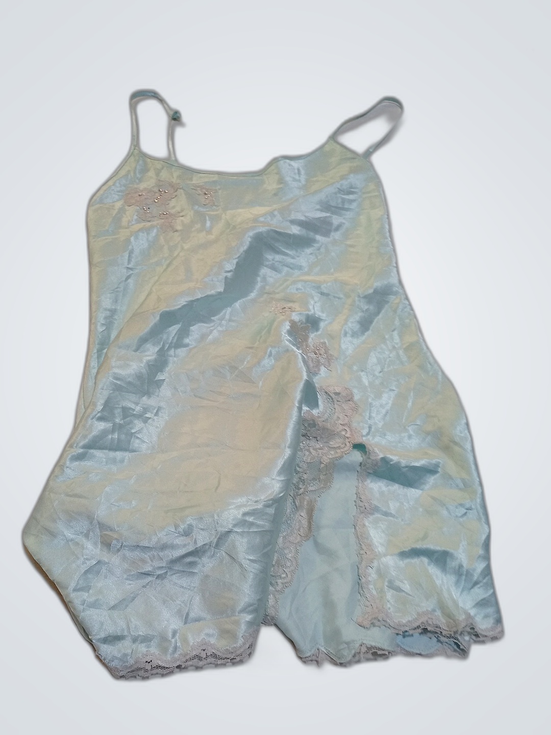 Victoria's Secret Light Blue Silk Chemise