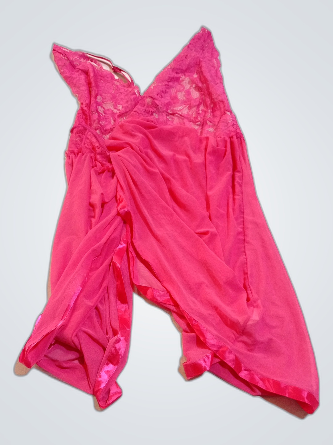 Pink Lace Trimmed Romper