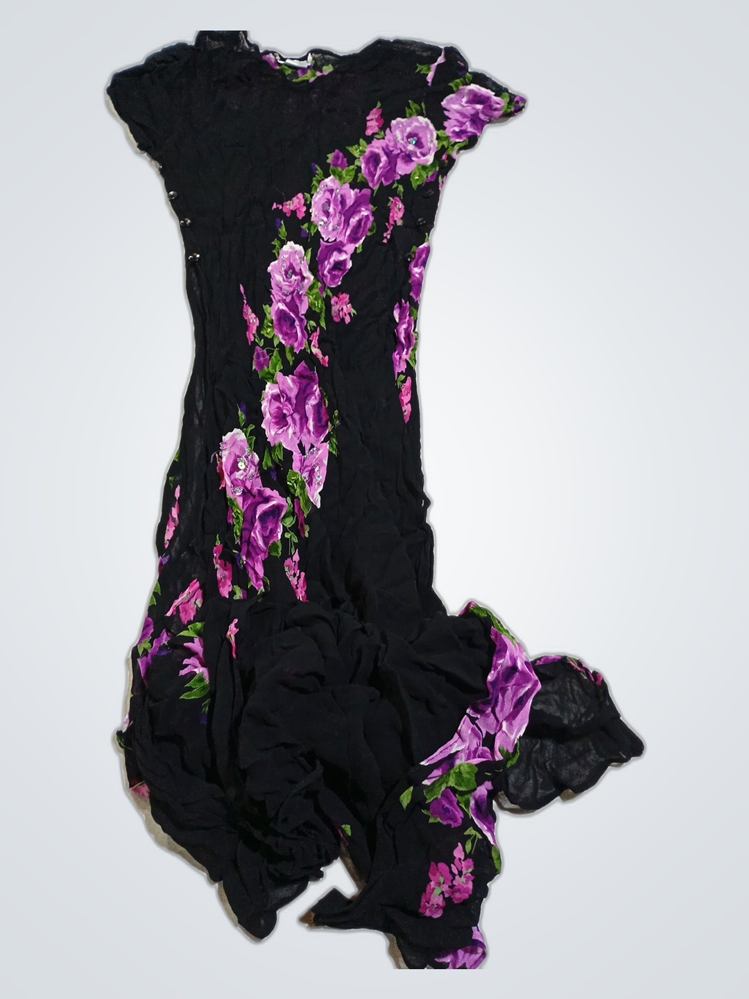 Robe florale noire