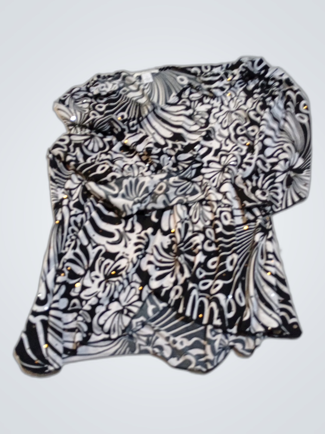 Black and White Floral Scarf