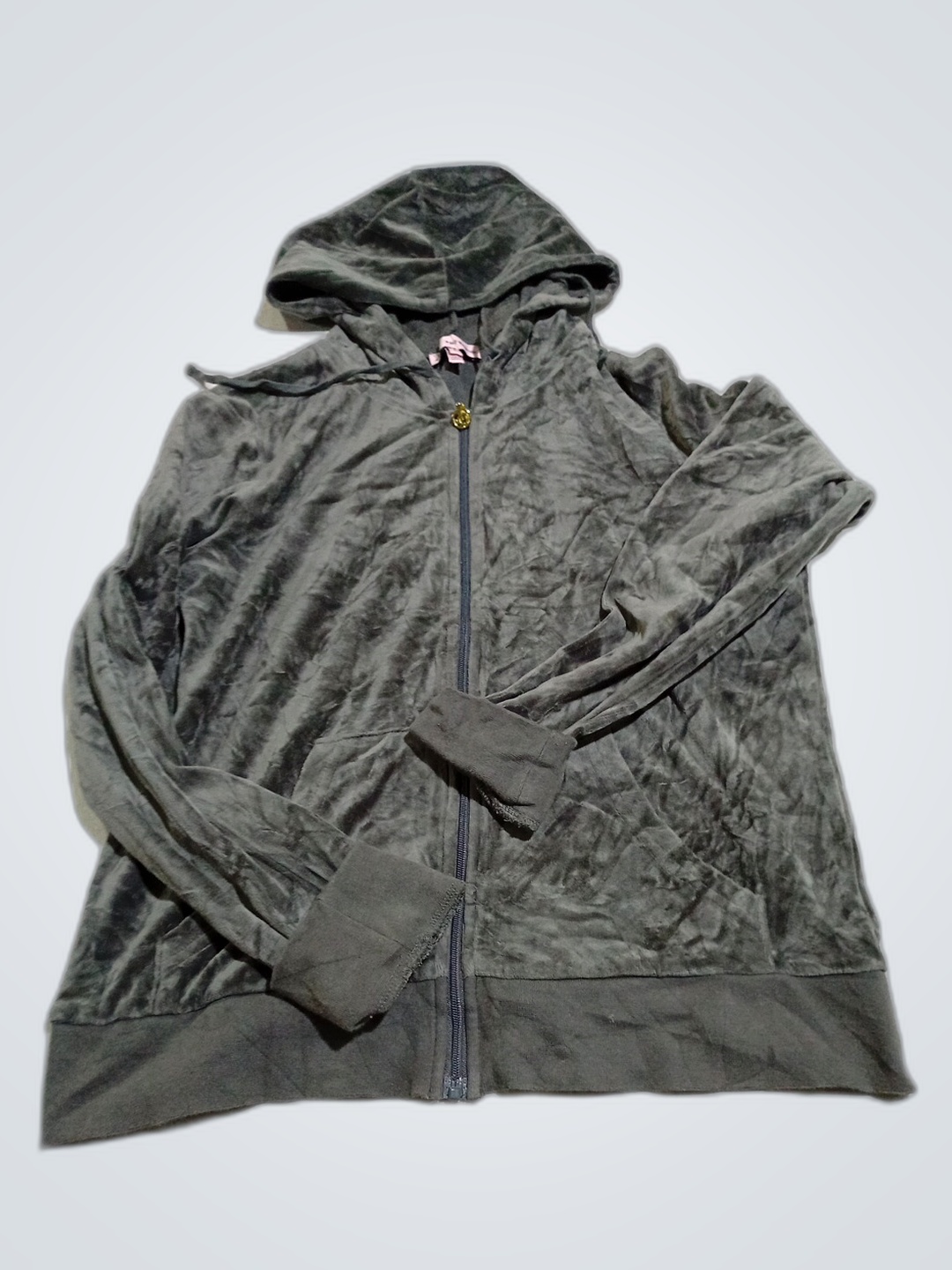 Baby G Gray Velvet Hoodie