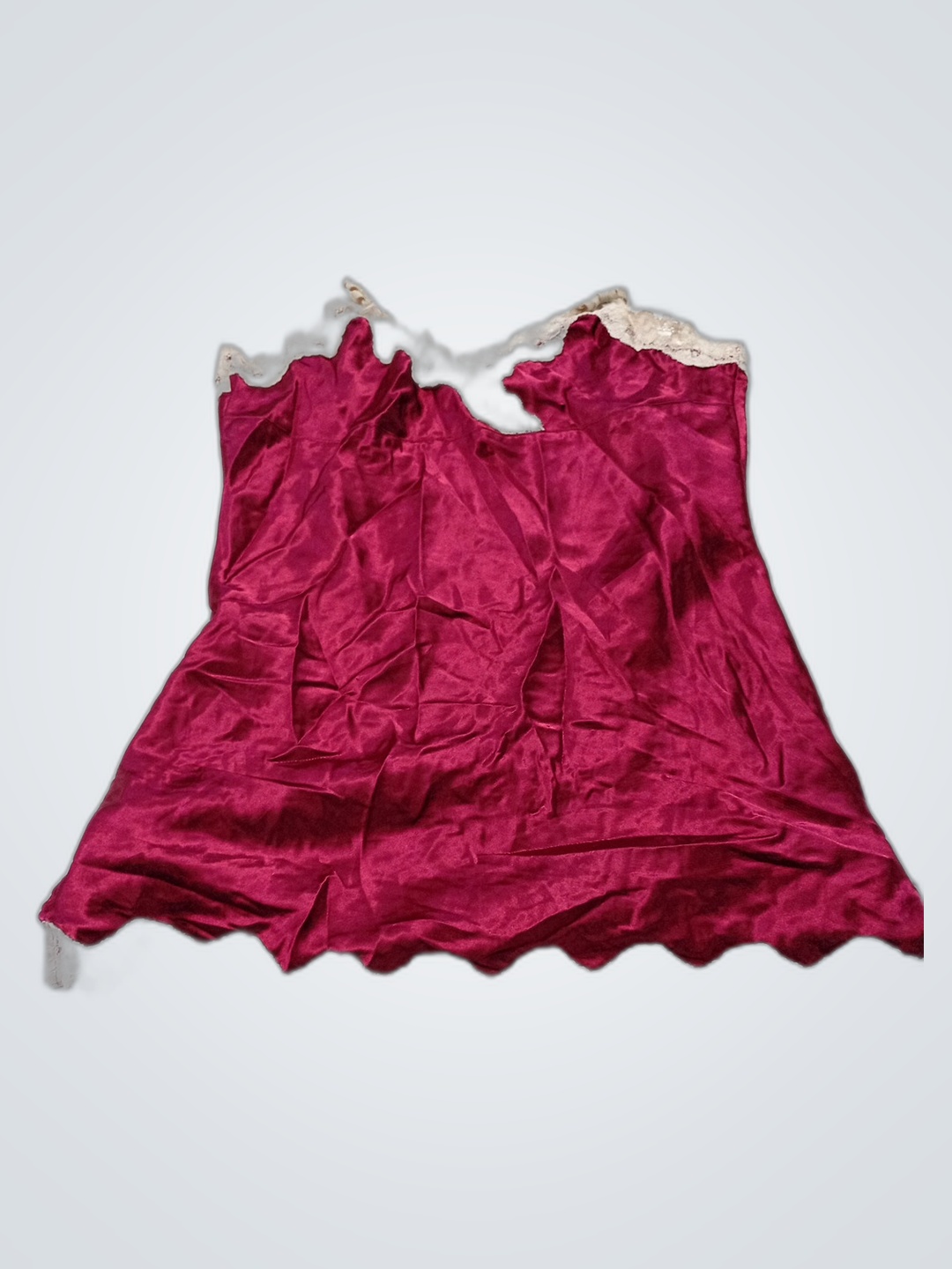 Débardeur en satin rouge avec dentelle