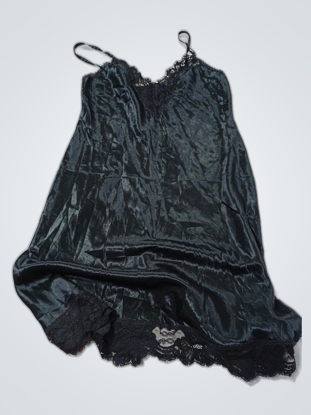 Black Satin Chemise