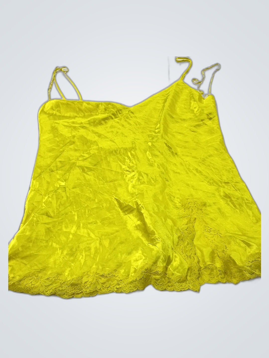 Les Ensembles Yellow Lace Trim Satin Camisole